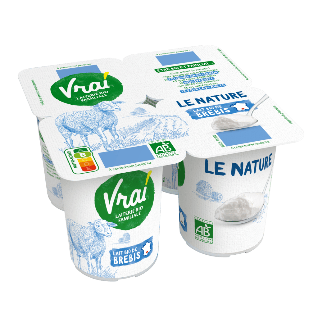 Yaourt au lait de brebis nature 0% MG BIO, 4x120g