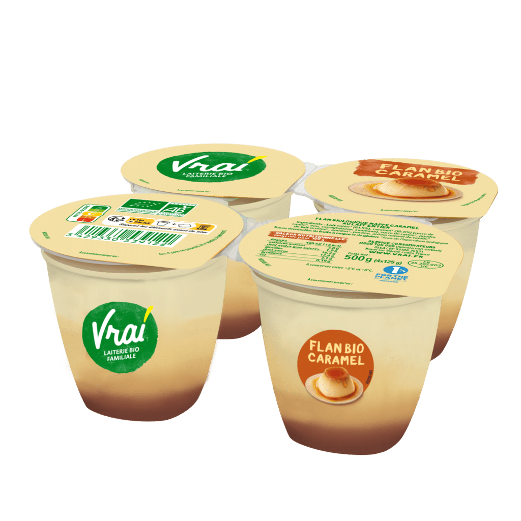 NEW 3D FLAN NAPPE CARAMEL 4x125g Vrai