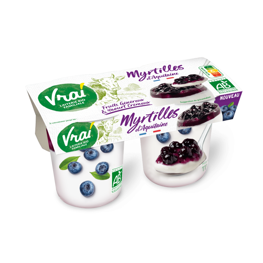 VRAI yaourt crémeux myrtille d'Aquitaine