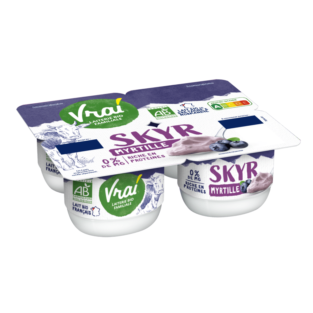 SKYR myrtille au lait de vache 4x100g VRAI